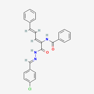 molecular formula C25H20ClN3O2 B3879200 N-(1-{[2-(4-chlorobenzylidene)hydrazino]carbonyl}-4-phenyl-1,3-butadien-1-yl)benzamide 