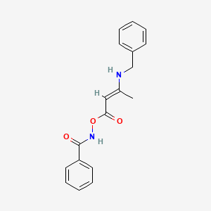 molecular formula C18H18N2O3 B3879219 N-{[3-(benzylamino)-2-butenoyl]oxy}benzamide 