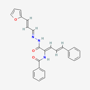 molecular formula C25H21N3O3 B3879220 N-[1-({2-[3-(2-furyl)-2-propen-1-ylidene]hydrazino}carbonyl)-4-phenyl-1,3-butadien-1-yl]benzamide 