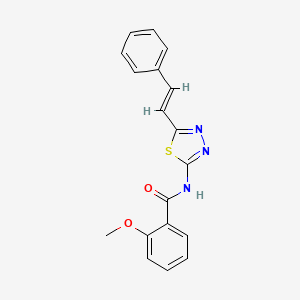 molecular formula C18H15N3O2S B3879222 2-methoxy-N-[5-(2-phenylvinyl)-1,3,4-thiadiazol-2-yl]benzamide 