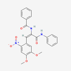 N-[1-(anilinocarbonyl)-2-(4,5-dimethoxy-2-nitrophenyl)vinyl]benzamide