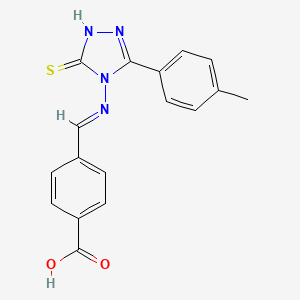 molecular formula C17H14N4O2S B3879246 4-({[3-mercapto-5-(4-methylphenyl)-4H-1,2,4-triazol-4-yl]imino}methyl)benzoic acid 