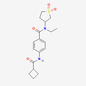 molecular formula C18H24N2O4S B3879271 4-[(cyclobutylcarbonyl)amino]-N-(1,1-dioxidotetrahydro-3-thienyl)-N-ethylbenzamide 