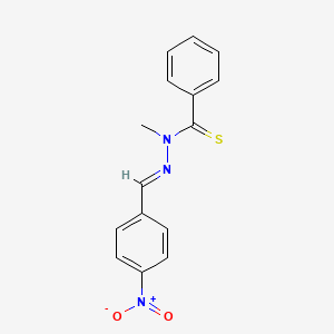 molecular formula C15H13N3O2S B3879274 N-methyl-N'-(4-nitrobenzylidene)benzenecarbothiohydrazide 