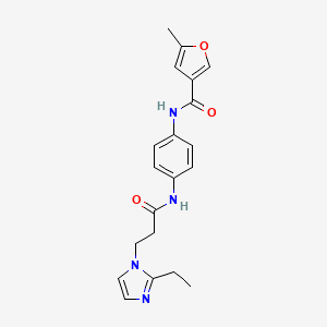 molecular formula C20H22N4O3 B3879284 N-(4-{[3-(2-ethyl-1H-imidazol-1-yl)propanoyl]amino}phenyl)-5-methyl-3-furamide 