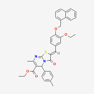 ethyl 2-[3-ethoxy-4-(1-naphthylmethoxy)benzylidene]-7-methyl-5-(4-methylphenyl)-3-oxo-2,3-dihydro-5H-[1,3]thiazolo[3,2-a]pyrimidine-6-carboxylate