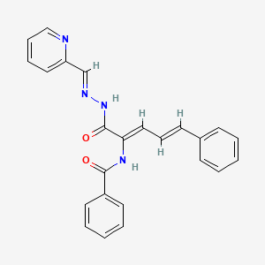 molecular formula C24H20N4O2 B3879314 N-(4-phenyl-1-{[2-(2-pyridinylmethylene)hydrazino]carbonyl}-1,3-butadien-1-yl)benzamide 