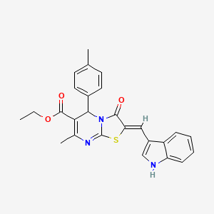 ethyl 2-(1H-indol-3-ylmethylene)-7-methyl-5-(4-methylphenyl)-3-oxo-2,3-dihydro-5H-[1,3]thiazolo[3,2-a]pyrimidine-6-carboxylate