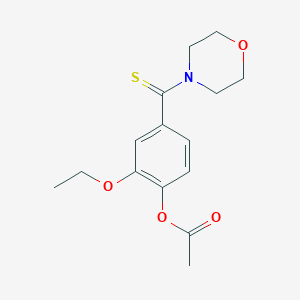 molecular formula C15H19NO4S B387934 [2-Ethoxy-4-(morpholine-4-carbothioyl)phenyl] acetate 
