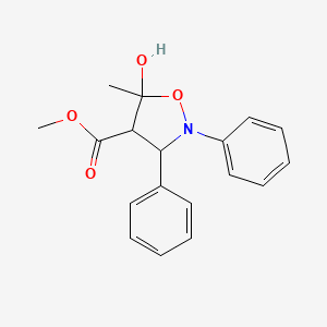 molecular formula C18H19NO4 B3879352 methyl 5-hydroxy-5-methyl-2,3-diphenyl-4-isoxazolidinecarboxylate 