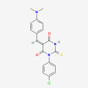 molecular formula C19H16ClN3O2S B3879364 1-(4-chlorophenyl)-5-[4-(dimethylamino)benzylidene]-2-thioxodihydro-4,6(1H,5H)-pyrimidinedione 