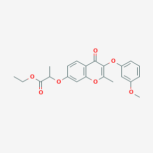 molecular formula C22H22O7 B3879368 ethyl 2-{[3-(3-methoxyphenoxy)-2-methyl-4-oxo-4H-chromen-7-yl]oxy}propanoate 