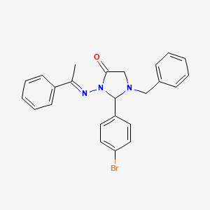 molecular formula C24H22BrN3O B3879380 1-benzyl-2-(4-bromophenyl)-3-[(1-phenylethylidene)amino]-4-imidazolidinone 