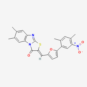 2-{[5-(2,4-dimethyl-5-nitrophenyl)-2-furyl]methylene}-6,7-dimethyl[1,3]thiazolo[3,2-a]benzimidazol-3(2H)-one