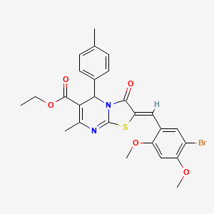 ethyl 2-(5-bromo-2,4-dimethoxybenzylidene)-7-methyl-5-(4-methylphenyl)-3-oxo-2,3-dihydro-5H-[1,3]thiazolo[3,2-a]pyrimidine-6-carboxylate