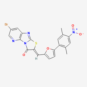 molecular formula C21H13BrN4O4S B3879444 7-bromo-2-{[5-(2,5-dimethyl-4-nitrophenyl)-2-furyl]methylene}[1,3]thiazolo[2',3':2,3]imidazo[4,5-b]pyridin-3(2H)-one 