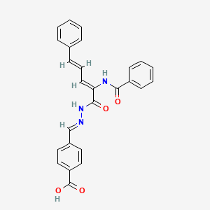 molecular formula C26H21N3O4 B3879449 4-{2-[2-(benzoylamino)-5-phenyl-2,4-pentadienoyl]carbonohydrazonoyl}benzoic acid 