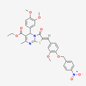 ethyl 5-(3,4-dimethoxyphenyl)-2-{3-methoxy-4-[(4-nitrobenzyl)oxy]benzylidene}-7-methyl-3-oxo-2,3-dihydro-5H-[1,3]thiazolo[3,2-a]pyrimidine-6-carboxylate