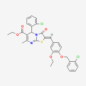 ethyl 2-{4-[(2-chlorobenzyl)oxy]-3-ethoxybenzylidene}-5-(2-chlorophenyl)-7-methyl-3-oxo-2,3-dihydro-5H-[1,3]thiazolo[3,2-a]pyrimidine-6-carboxylate