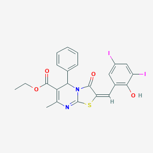 ethyl 2-(2-hydroxy-3,5-diiodobenzylidene)-7-methyl-3-oxo-5-phenyl-2,3-dihydro-5H-[1,3]thiazolo[3,2-a]pyrimidine-6-carboxylate