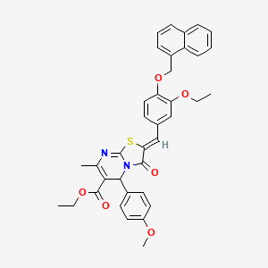 molecular formula C37H34N2O6S B3879472 ethyl 2-[3-ethoxy-4-(1-naphthylmethoxy)benzylidene]-5-(4-methoxyphenyl)-7-methyl-3-oxo-2,3-dihydro-5H-[1,3]thiazolo[3,2-a]pyrimidine-6-carboxylate 