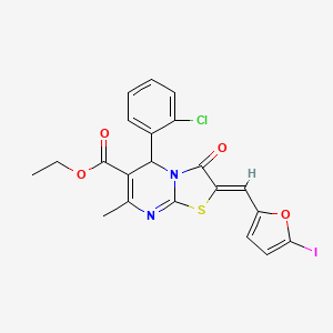 ethyl 5-(2-chlorophenyl)-2-[(5-iodo-2-furyl)methylene]-7-methyl-3-oxo-2,3-dihydro-5H-[1,3]thiazolo[3,2-a]pyrimidine-6-carboxylate