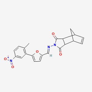 4-({[5-(2-methyl-5-nitrophenyl)-2-furyl]methylene}amino)-4-azatricyclo[5.2.1.0~2,6~]dec-8-ene-3,5-dione