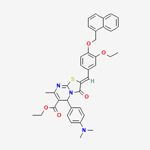 molecular formula C38H37N3O5S B3879503 ethyl 5-[4-(dimethylamino)phenyl]-2-[3-ethoxy-4-(1-naphthylmethoxy)benzylidene]-7-methyl-3-oxo-2,3-dihydro-5H-[1,3]thiazolo[3,2-a]pyrimidine-6-carboxylate 