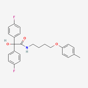 2,2-bis(4-fluorophenyl)-2-hydroxy-N-[4-(4-methylphenoxy)butyl]acetamide