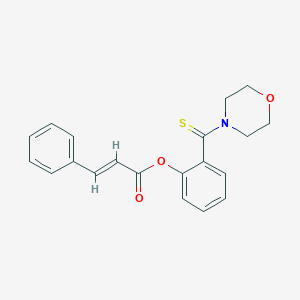 molecular formula C20H19NO3S B387952 3-Phenyl-acrylic acid 2-(morpholine-4-carbothioyl)-phenyl ester 