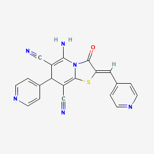 5-amino-3-oxo-7-(4-pyridinyl)-2-(4-pyridinylmethylene)-2,3-dihydro-7H-[1,3]thiazolo[3,2-a]pyridine-6,8-dicarbonitrile
