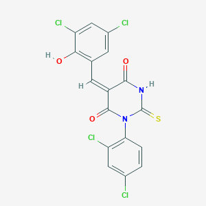 5-(3,5-dichloro-2-hydroxybenzylidene)-1-(2,4-dichlorophenyl)-2-thioxodihydro-4,6(1H,5H)-pyrimidinedione