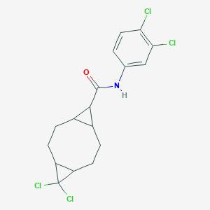 molecular formula C17H17Cl4NO B387954 10,10-dichloro-N-(3,4-dichlorophenyl)tricyclo[7.1.0.0~4,6~]decane-5-carboxamide 