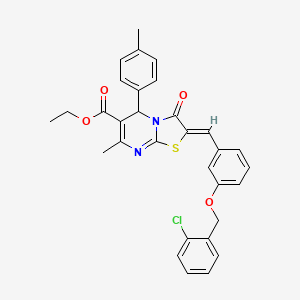 ethyl 2-{3-[(2-chlorobenzyl)oxy]benzylidene}-7-methyl-5-(4-methylphenyl)-3-oxo-2,3-dihydro-5H-[1,3]thiazolo[3,2-a]pyrimidine-6-carboxylate