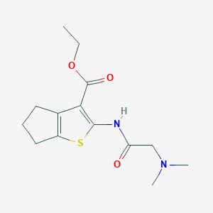 molecular formula C14H20N2O3S B3879567 ethyl 2-[(N,N-dimethylglycyl)amino]-5,6-dihydro-4H-cyclopenta[b]thiophene-3-carboxylate 