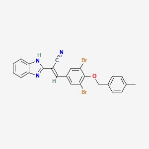 molecular formula C24H17Br2N3O B3879572 2-(1H-benzimidazol-2-yl)-3-{3,5-dibromo-4-[(4-methylbenzyl)oxy]phenyl}acrylonitrile 