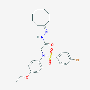 molecular formula C24H30BrN3O4S B387958 4-bromo-N-[2-(2-cyclooctylidenehydrazino)-2-oxoethyl]-N-(4-ethoxyphenyl)benzenesulfonamide 