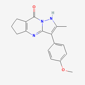 molecular formula C17H17N3O2 B3879582 3-(4-methoxyphenyl)-2-methyl-4,5,6,7-tetrahydro-8H-cyclopenta[d]pyrazolo[1,5-a]pyrimidin-8-one 