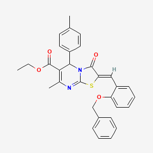 molecular formula C31H28N2O4S B3879595 ethyl 2-[2-(benzyloxy)benzylidene]-7-methyl-5-(4-methylphenyl)-3-oxo-2,3-dihydro-5H-[1,3]thiazolo[3,2-a]pyrimidine-6-carboxylate 