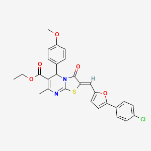 ethyl 2-{[5-(4-chlorophenyl)-2-furyl]methylene}-5-(4-methoxyphenyl)-7-methyl-3-oxo-2,3-dihydro-5H-[1,3]thiazolo[3,2-a]pyrimidine-6-carboxylate