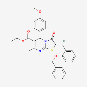 molecular formula C31H28N2O5S B3879603 ethyl 2-[2-(benzyloxy)benzylidene]-5-(4-methoxyphenyl)-7-methyl-3-oxo-2,3-dihydro-5H-[1,3]thiazolo[3,2-a]pyrimidine-6-carboxylate 