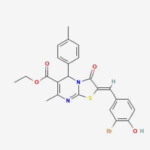 ethyl 2-(3-bromo-4-hydroxybenzylidene)-7-methyl-5-(4-methylphenyl)-3-oxo-2,3-dihydro-5H-[1,3]thiazolo[3,2-a]pyrimidine-6-carboxylate