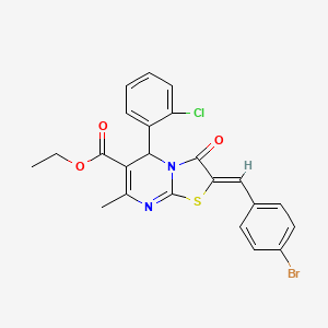 ethyl 2-(4-bromobenzylidene)-5-(2-chlorophenyl)-7-methyl-3-oxo-2,3-dihydro-5H-[1,3]thiazolo[3,2-a]pyrimidine-6-carboxylate