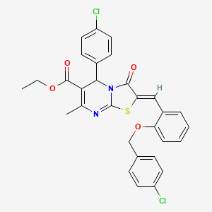 ethyl 2-{2-[(4-chlorobenzyl)oxy]benzylidene}-5-(4-chlorophenyl)-7-methyl-3-oxo-2,3-dihydro-5H-[1,3]thiazolo[3,2-a]pyrimidine-6-carboxylate