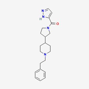 molecular formula C21H28N4O B3879656 1-(2-phenylethyl)-4-[1-(1H-pyrazol-3-ylcarbonyl)-3-pyrrolidinyl]piperidine 