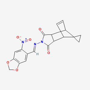 4'-{[(6-nitro-1,3-benzodioxol-5-yl)methylene]amino}-4'-azaspiro[cyclopropane-1,10'-tricyclo[5.2.1.0~2,6~]decane]-8'-ene-3',5'-dione