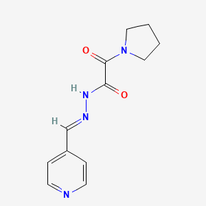 molecular formula C12H14N4O2 B3879696 2-oxo-N'-(4-pyridinylmethylene)-2-(1-pyrrolidinyl)acetohydrazide 
