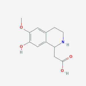 molecular formula C12H15NO4 B038797 (7-Hydroxy-6-methoxy-1,2,3,4-tetrahydro-isoquinolin-1-YL)-acetic acid CAS No. 111599-06-5