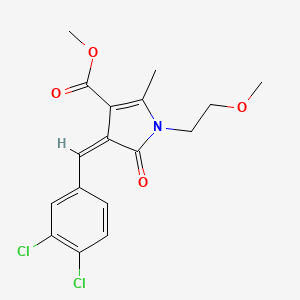 molecular formula C17H17Cl2NO4 B3879700 methyl 4-(3,4-dichlorobenzylidene)-1-(2-methoxyethyl)-2-methyl-5-oxo-4,5-dihydro-1H-pyrrole-3-carboxylate 