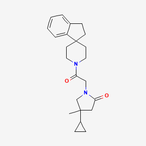 molecular formula C23H30N2O2 B3879715 4-cyclopropyl-1-[2-(2,3-dihydro-1'H-spiro[indene-1,4'-piperidin]-1'-yl)-2-oxoethyl]-4-methyl-2-pyrrolidinone 